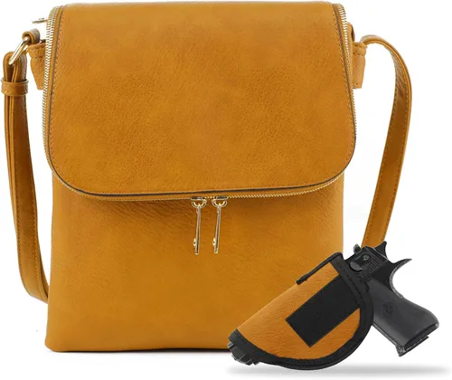 Vista 9 de JESSIE & JAMES Bolso cruzado con bolsillo oculto Cheyanne con cerradura y llave Negro