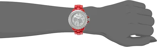 Vista 2 de DISNEY Reloj de pulsera de cuarzo analógico con brillo esmaltado para adultos, Rojo