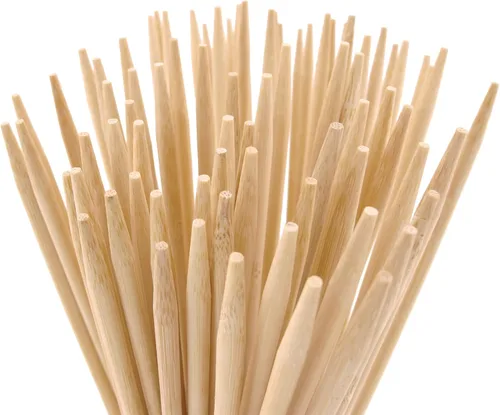 Vista 2 de BambooMN - 5mm Semi-Point Multipurpose Tornado Potato Bamboo Skewers - 15" (38cm) - 100 Pieces