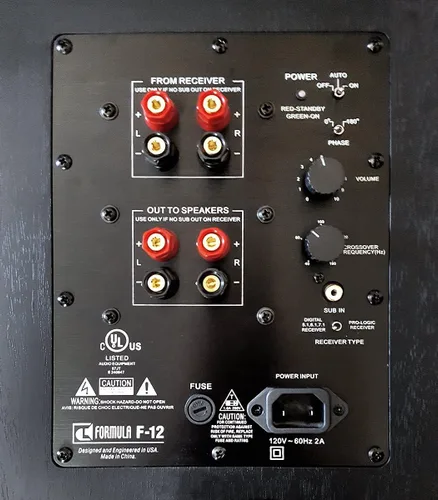 Vista 3 de Subwoofer alimentado de orientación frontal 475 voltios 12 pulgadas BIC America F12.