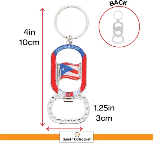 Vista 3 de Porto Rico - Llavero abridor de botellas - Set de 3 - Bandera