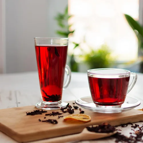 Vista 6 de Jaunty's Hibiscus Flower - Té de hierbas orgánicas sueltas de 3.00 oz, pétalos enteros, sin OMG, sin cafeína, rica experiencia, relajación