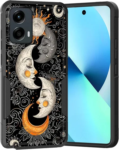 Vista 10 de para Moto G Play 4G 2024, funda de dos capas híbrida resistente y a prueba de golpes, PC duro + silicona suave protectora para Motorola Moto G Play