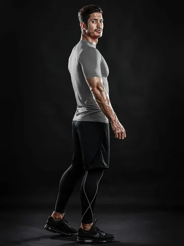 Vista 5 de DRSKIN Paquete de 3, 2 o 1 camisa de compresión para hombre, manga corta, camiseta deportiva de capa base, atlética, correr, entrenamiento activo