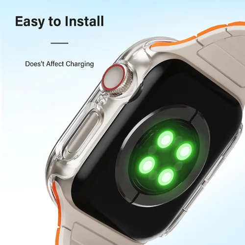 Vista 5 de Juego de 2 fundas con protector de pantalla de vidrio templado para Apple Watch SE (Gen 1/2/3) Series 4/5/6 40mm, tacto suave, protección