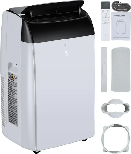 Vista 9 de Aire acondicionado portátil de 8000 BTU, aire acondicionado portátil 4 en 1 con ventilador, deshumidificador y modo de suspensión, unidades de aire