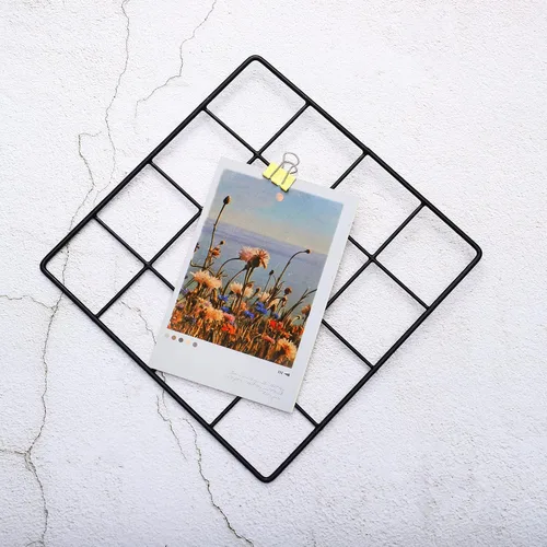 Vista 5 de PATIKIL Panel de rejilla de alambre de 8 x 8 pulgadas, 1 paquete de paneles decorativos de rejilla de pared, tablero de fotos, decoración de fotos