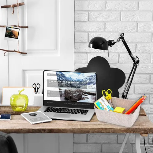 Vista 4 de Welaxy - Organizador minimalista de fieltro profundo, 5 unidades, contenedores de almacenamiento de avena