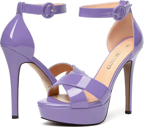 Vista 27 de MODENCOCO Sandalias de boda con correa de tobillo sexy para mujer, con plataforma y puntera abierta, tacón de aguja y tacón alto, zapatos de vestir