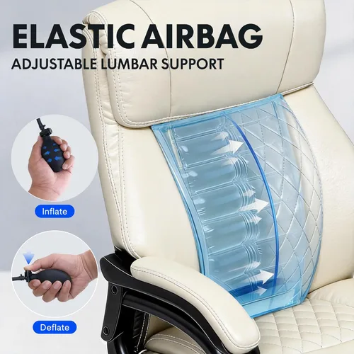 Vista 4 de FLEXISPOT Silla de oficina grande y alta de 500 libras para personas pesadas, silla de computadora de respaldo alto resistente con reposabrazos