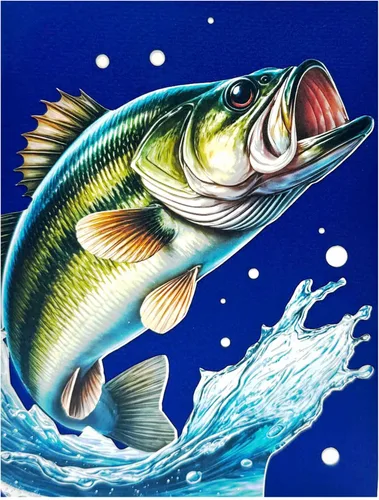 Vista 4 de Bass Fish - Tarjeta de felicitación emergente 3D Diseño de tarjeta de cumpleaños emergente hecha a mano simbólica para cumpleaños, aniversarios