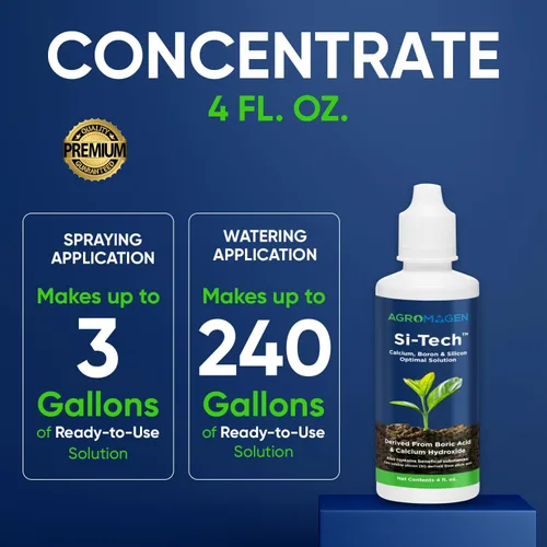 Vista 4 de AgroMagen, Si-Tech Solución nutritiva de sílice, ácido monosilícico para plantas con tecnología de quelación (4 onzas líquidas)