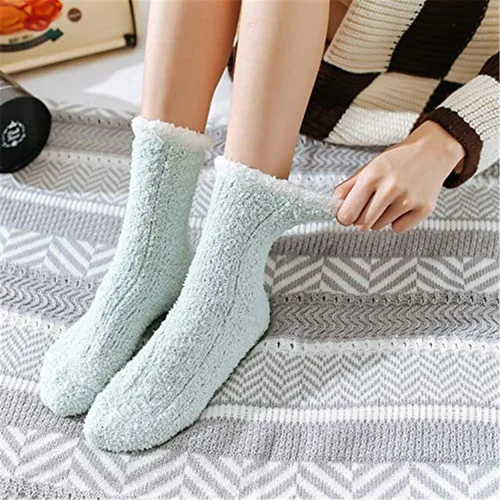 Vista 6 de Calcetines de microfibra para dormir, acogedores y muy suaves para mujer, 6 o 5 pares, talla única