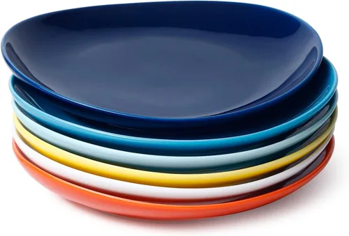 Vista 12 de Sweese Platos de postre de porcelana – Platos de ensalada de 7.8 pulgadas, platos pequeños para aperitivos, juego de 6 – Lavavajillas, microondas