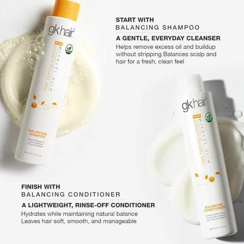 Vista 7 de GK HAIR Champú Equilibrante Limpia y Elimina la Acumulación con Tratamiento de Queratina para Control del Graso, Escamas, Cuero Cabelludo Seco