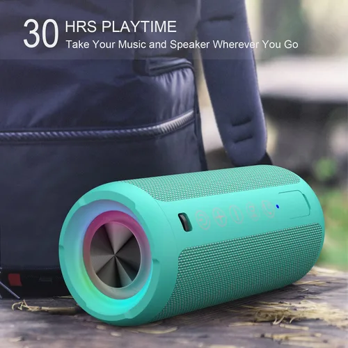 Vista 5 de Ortizan Paquete de 2 altavoces Bluetooth portátiles X10 (paquete de 2) – IPX7 impermeable, 24 W potente sonido estéreo, 30 horas de reproducción