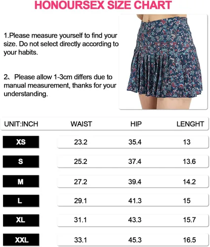 Vista 8 de HonourSex Falda de Tenis Plisada para Mujer, Faldas de Golf con Bolsillos, Falda con Pantalones Cortos para Entrenamiento, Deportes, Senderismo