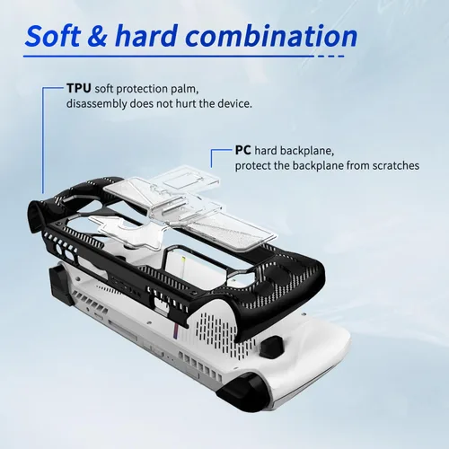 Vista 3 de Funda protectora para ASUS Rog Ally de 7 pulgadas 2023 con función atril, TPU, flexible, a prueba de golpes, antideslizante, anticolisión, 2
