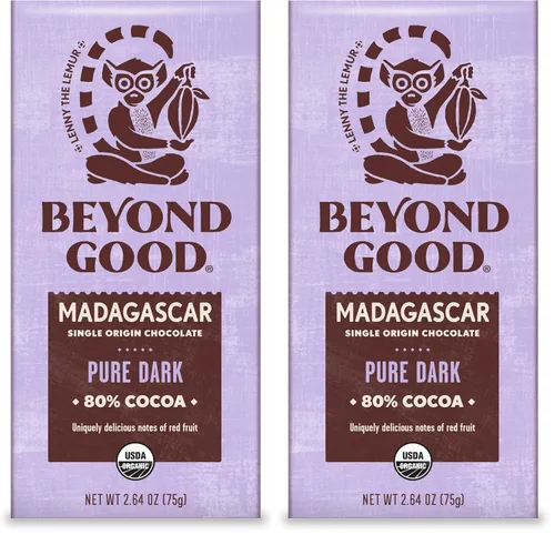 Vista 8 de Beyond Good, Barra de chocolate negro orgánico 80% Madagascar, 2.64 onzas