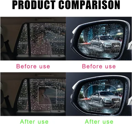 Vista 3 de 4 unidades de película para espejo retrovisor de coche, película impermeable para espejo lateral, película resistente a la lluvia, nano HD