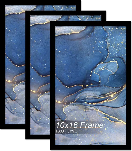 Vista 70 de Fxojyvo Marco de fotos de 5 x 8 pulgadas, marco negro para póster de fotos de 5 x 8 pulgadas, peso ligero y altamente transparente, marco de 5 x 8