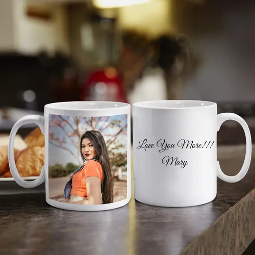 Vista 5 de Taza de café personalizada con foto de 11 oz en ambos lados, taza personalizada con tu imagen, logotipo, texto, regalos personalizados para mamá