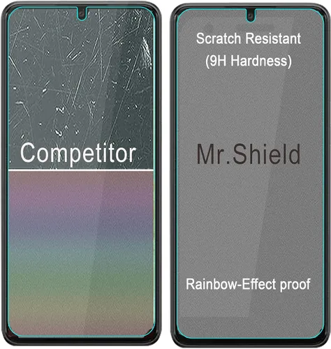 Vista 5 de Mr.Shield [Paquete de 3] Protector de pantalla para Samsung Galaxy A25 5G [vidrio templado] [vidrio japonés con dureza 9H] Protector de pantalla