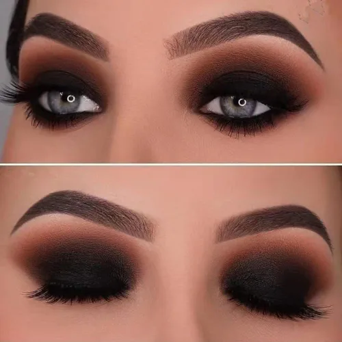 Vista 4 de Mysense Sombra de ojos negra mate sola,Sombra de ojos de polvo fino prensado,Maquillaje de ojo negro de larga duración de alto pigmento para día