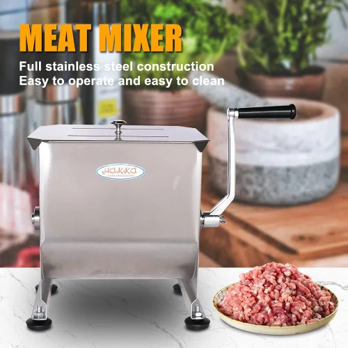 Vista 4 de Hakka - Embutidora de salchichas de 7 libras/3 L y mezcladora manual de carne de 15 libras / 7.5 L