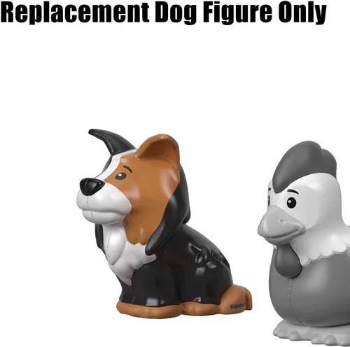 Vista 3 de Pieza de repuesto para Fisher-Price Little People Farm Animal Friends - GFL21 - Figura de repuesto para perro negro, gris y blanco