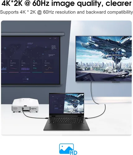 Vista 4 de Adaptador USB C a HDMI, ELUTENG USB tipo C a HDMI (compatible con Thunderbolt 3) 4 K 60 Hz compatible con transmisión de audio y vídeo tipo C 3.1 a