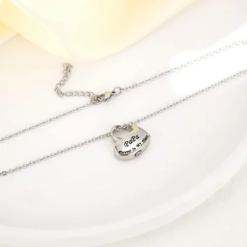 Vista 4 de Joyería de urna de cremación para cenizas, collar de urna de recuerdo de cenizas para hombres y mujeres, colgante conmemorativo impermeable con kit