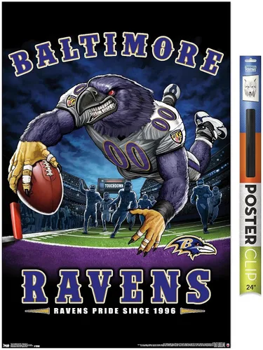 Vista 18 de Trends International NFL Baltimore Ravens - Póster de pared de End Zone 17, 14.725 x 22.375 pulgadas, versión enmarcada de madera de granero