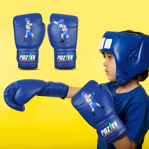 Vista 3 de Guantes de boxeo juveniles para niños, ideales para boxeo, kickboxing, Muay Thai, UFC, MMA - Guantes de boxeo pesados para principiantes y niños