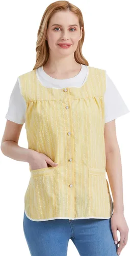 Vista 3 de Nanxson Delantales de Cobber para mujer con bolsillos delantal con botones para cocinar cocina chef CF3152