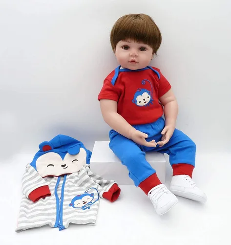 Vista 2 de 3 piezas de ropa de muñeca de bebé Reborn accesorios para muñecas de 17 a