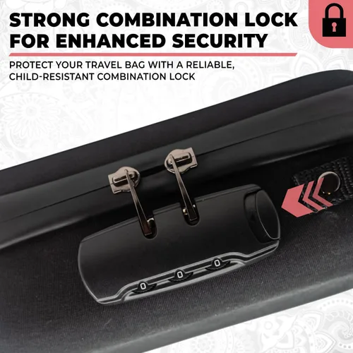 Vista 3 de Kashmir Bolsa a prueba de olores con cerradura de combinación, funda de viaje a prueba de olores, forro de carbón activado, con cerradura, a prueba