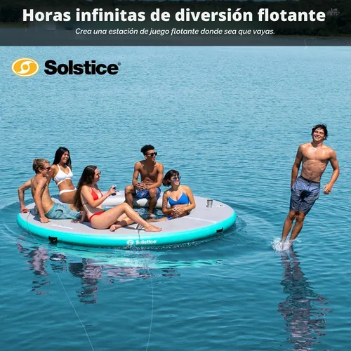 Vista 2 de Solstice Original Floating Inflatable Mesh Dock, Floating Raft Platform, Outdoor Design for Lake, River, Swimming Pool & Beach with Carry Bag and