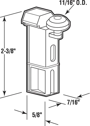 Vista 2 de Prime-Line B 543 - Conjunto de rodillo superior para puerta corrediza, se adapta a puertas Hi-Lite (paquete de 2)