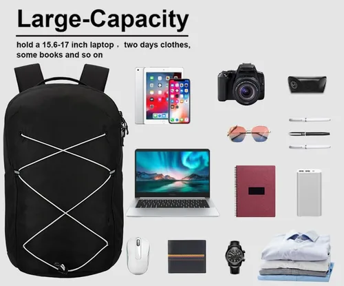 Vista 7 de KEOFID Mochila de viaje para hombres y mujeres, mochila resistente al agua, mochila para la universidad, mochila casual para senderismo y gimnasio