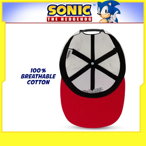 Vista 6 de Concept One Gorra de béisbol Sonic The Hedgehog para hombre, logotipo bordado con ala plana, ajustable