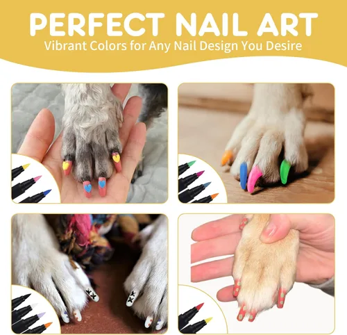 Vista 6 de 7 colores de esmalte de uñas de perro de secado rápido, esmalte de uñas seguro para mascotas, fácil de aplicar, no tóxico, uñas para perros
