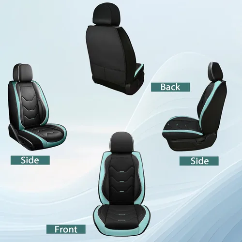 Vista 8 de otoez - Fundas universales de piel para asientos de coche, juego completo de 5 asientos, protector de asiento automotriz de repuesto compatible