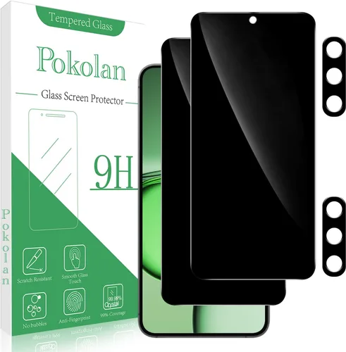 Vista 7 de Pokolan Paquete de 3+3 protectores de pantalla de vidrio templado para Samsung Galaxy S22 Claro