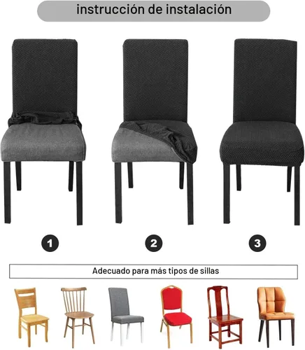 Vista 6 de Genina Fundas impermeables para sillas de comedor, cocina, fundas para sillas de comedor Parson (beige, 2 unidades)