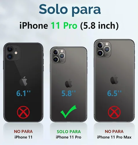 Vista 2 de FNTCASE for iPhone 11-Pro Case with Kickstand & Slide Black Negro