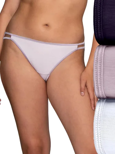 Vista 115 de Vanity Fair Bragas de bikini con tira para mujer, Illumination, con elástico sedoso y ribete de satén Paquete de 3 Negro (Midnight Black)