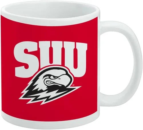 Vista 282 de Taza de cerámica con el logotipo principal de la Universidad Rider, taza de regalo novedosa para café, té y bebidas calientes, 11oz, blanca