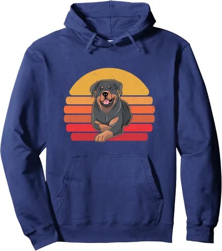 Vista 5 de Sudadera con capucha retro Rottweiler para perro