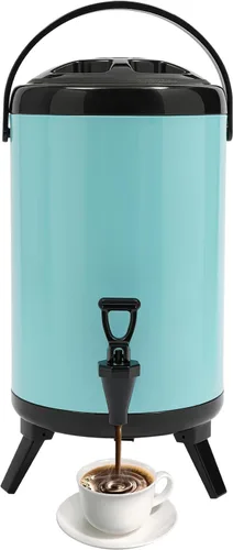 Vista 8 de Dispensador de bebidas con aislamiento de acero inoxidable, dispensador de bebidas calientes con grifo, dispensador térmico de bebidas frías
